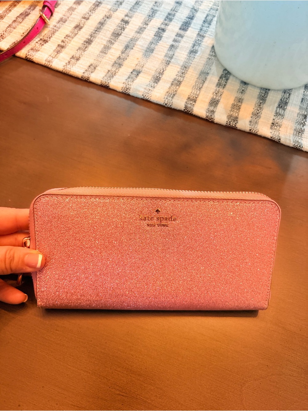 kate spade Sparkling Pink Zip-Around Wallet